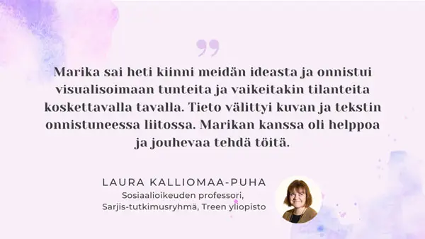 Testimonial kuvitus Tampereen yliopisto