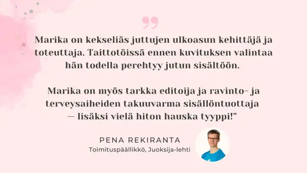 Testimonial aikakauslehtityö Juoksija