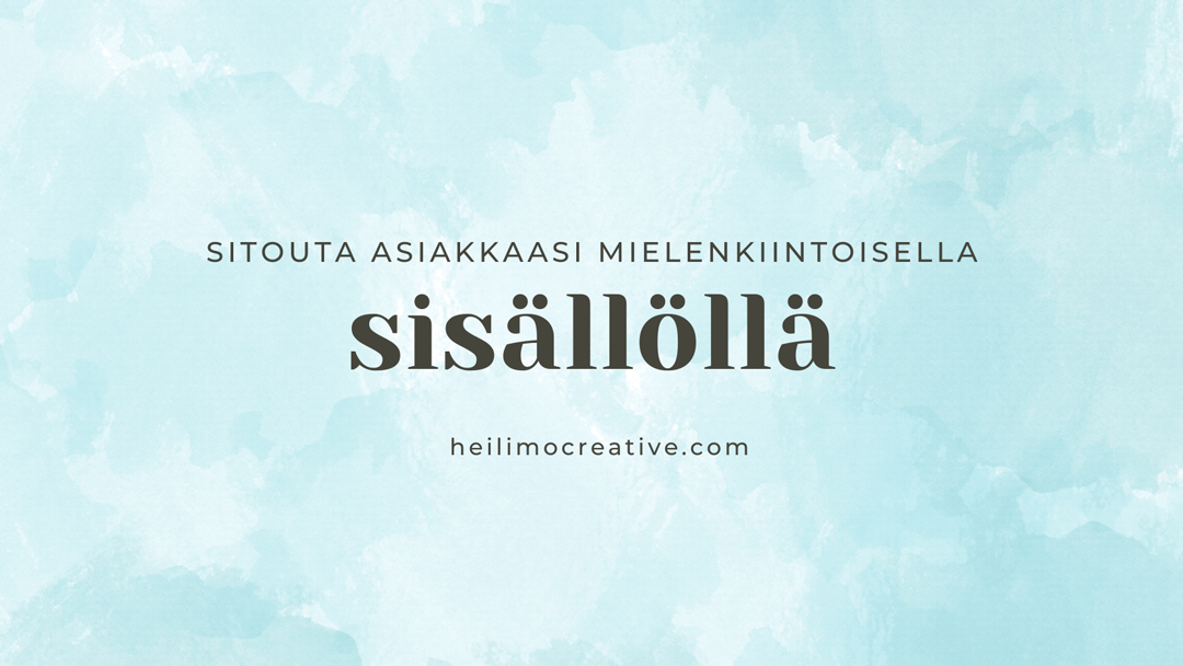 Blogi sisaltomarkkinointi