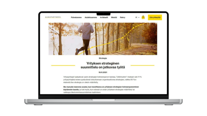 Verkkosivujen sisällöntuotantoa / Aamu Partners